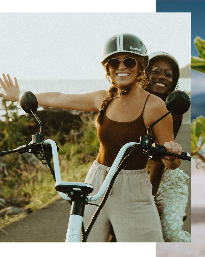 Woman riding Island Cruzer scooter