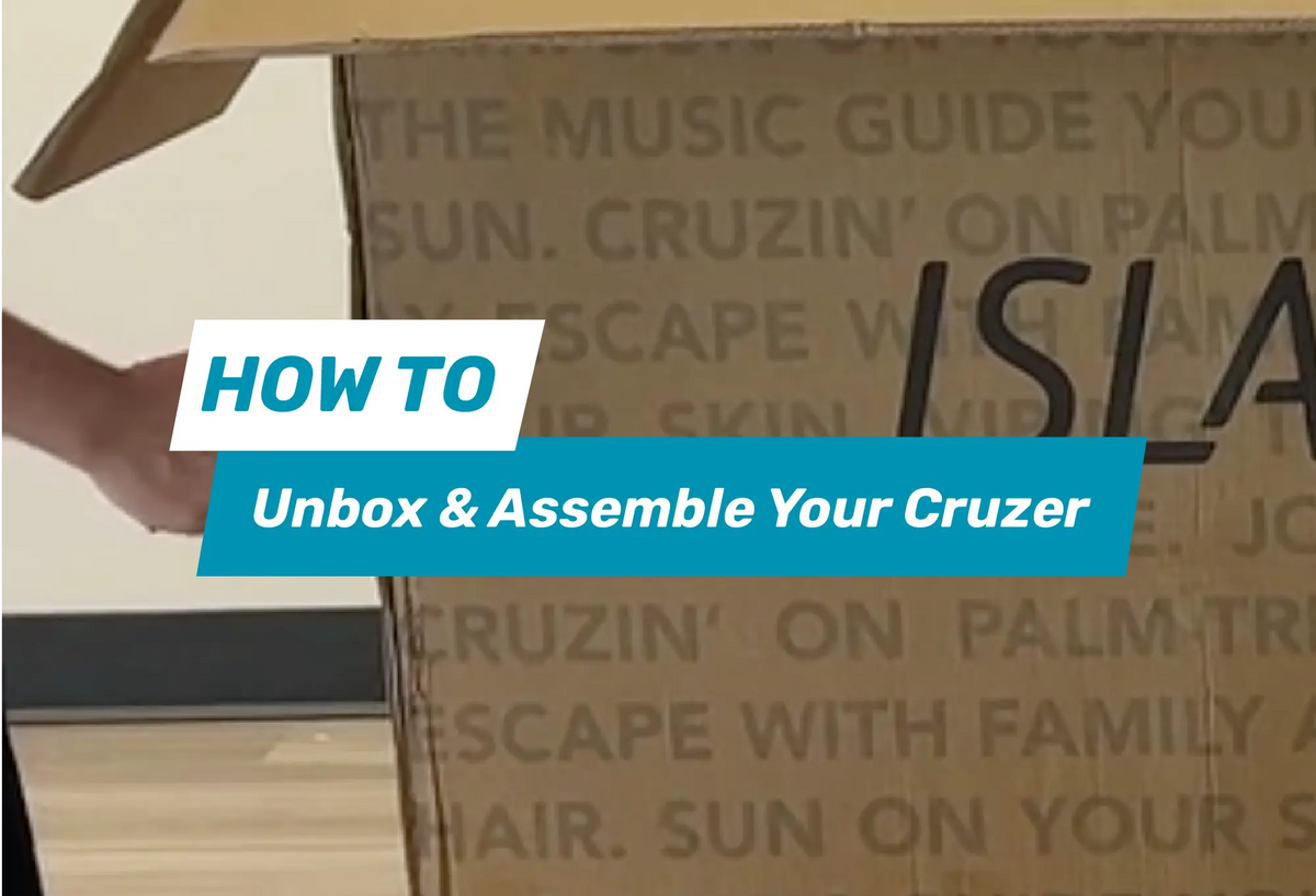 how to unbox and asseble your cruzer. Image of a cruzer box